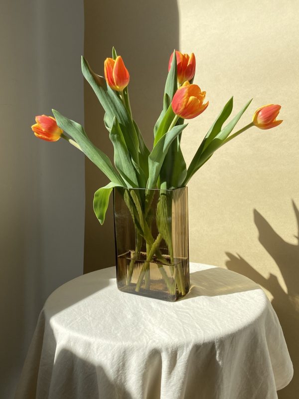 Brown Tinted Glass Vase by Lennart Andersson